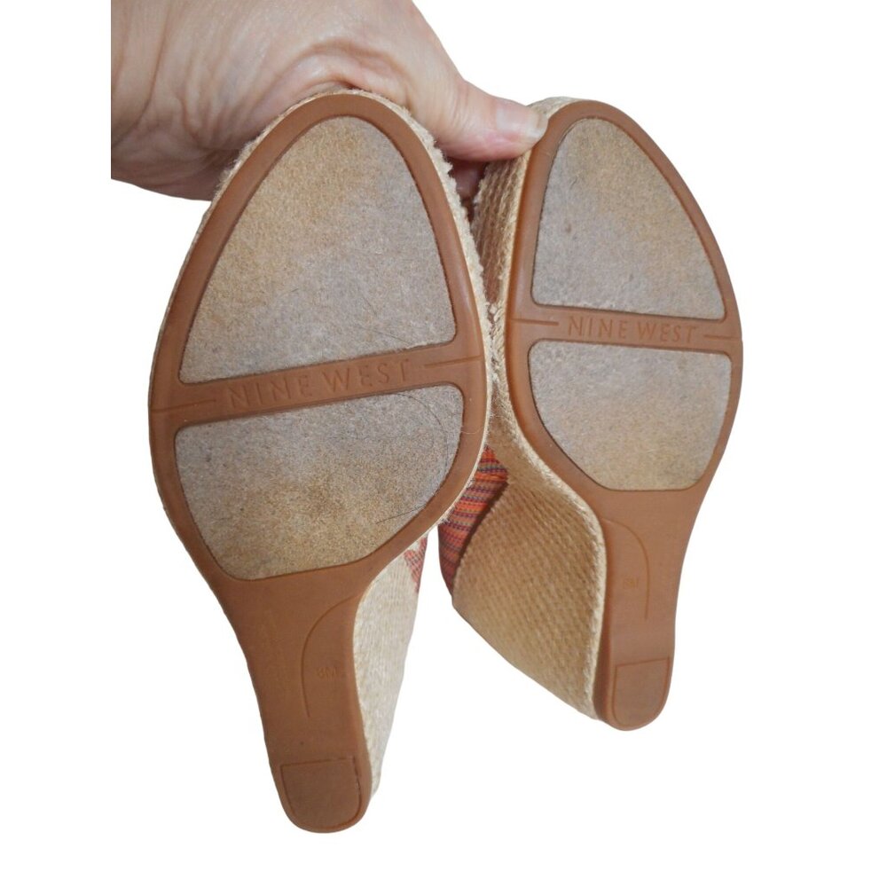 Nine West Womens Willow Multi color Slip On Open Toe Wedge Shoes Sz 8 M - Picture 8 of 11